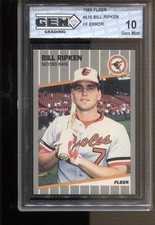 1989 Bill Ripken Fleer FF Error #616 Gem Mint 10 RC Rookie Orioles picture