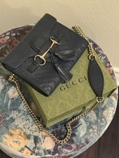 Gucci Microguccissima Emily Mini Shoulder Bag Midnight Blue Leather Horsebit picture