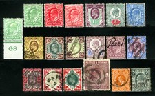 Great Britain #127 / #145 1902-1910 King Edward VII Issues to 216 VF 19 Items picture