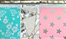 18 Designer Printed Poly Mailers 10X13 Shipping Envelopes Bags Marble, Pink Star picture