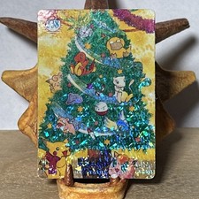 Christmas Tree Mew Psyduck #338 Ice Holo Pokemon Vintage Vending Sticker -MP+ picture