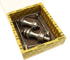 Mavic 501 Hubset Pair 28h English Freewheel Quick Release 130mm Silver NOS NIB picture
