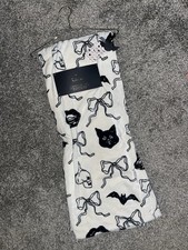 🌟NWT Rachel Roy Halloween Oversized Throw Blanket 60x70 Bow Cat Bat Skull picture