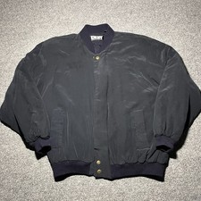Vintage DKNY Jacket Mens Small Silk Black Donna Karen Quilted Lined 90s picture
