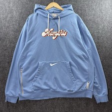 Nike Memphis Grizzlies City Edition Center Swoosh Hoodie Men’s 2XL Baby Blue Red picture