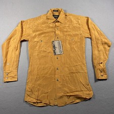Panhandle Slim Shirt Mens Small Gold 100% Silk Satin Western Snap Cowboy NWT picture