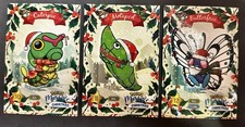 CATERPIE X METAPOD X BUTTERFREE LOT-POKEMON KANTO COLLECTOONS CHRISTMAS HOLO picture