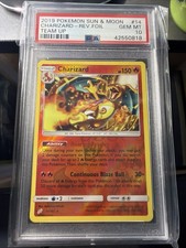 2019 POKEMON SUN & MOON TEAM UP #14 CHARIZARD-REVERSE FOIL PSA 10 LOW POP picture