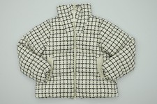 Varley Women's Eugene Puffer Jacket Size S Cream Check Wool Zip New picture