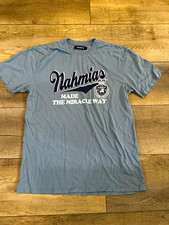 Nahmias Logo Graphic Tee - Blue Cotton Knit Crew Neck Short Sleeve (M) picture