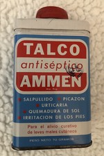 TALCO AMMEN Antiseptico Powder Deco Storage Tin Shaker empty Vtg Collectible picture