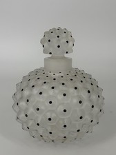 LALIQUE PARIS Vintage Black Dot Satin Crystal Cactus Perfume Bottle 12cm picture