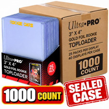 Case of 1000 Ultra Pro Clear Rookie Gold TOP LOADER Sleeves (1000ct) Standard picture