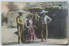 Mexican Vaqueros & Beautiful Woman Vintage 1941 Real Photo Postcard RPPC 4916 picture