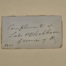 Robert W Furnas Luke P Blackburn Signed 1800s Governor Autograph Auto Civil War picture