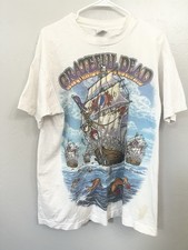 Vintage 1993 Grateful Dead Ship of Fools T Shirt Liquid Blue Single Stitch USA picture