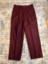 Vintage Summit Sportswear Pleated Wool Trousers 14 Burgundy High Rise Academia picture