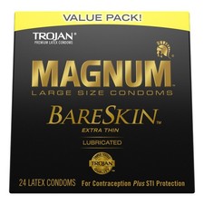 Trojan Magnum BareSkin Large Lubricated Condoms, 24 Count Value Pack. picture