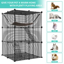 Cat Cage Indoor Catio DIY Cat Enclosures Metal Cat Playpen 3-Tiers Kennels Pet picture