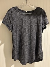 Lululemon Love Crew Short Sleeve T-Shirt Light Gray Curved Hem Size 8 picture