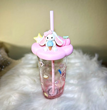 Sanrio Cinnamoroll Pink & Clear Tumbler Cup with Lid and Straw picture