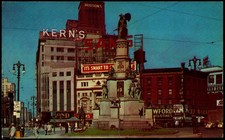 Postcard MI Detroit Michigan Woodward Ave Looking North c1950s E23 picture