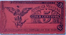 1914 Mexico 5 Centavos Cartón Banknote Mexican Revolution Transitorio Currency picture