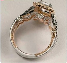2.85 Ct Emerald Cut Lab Created Diamond Wedding Ring 14K White Gold picture