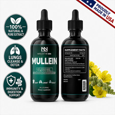 Mullein Drops for Lungs Cleanse & Respiratory Detox, Leaf & Flower Extract, 2 oz picture