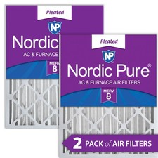 Nordic Pure 16x20x4 (3 5/8) Pleated MERV 8 Air Filters 2 Pack picture