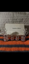Vintage Anchor Hocking Starlyte Gold Leaf Salad Set Cruets Shakers In Orig Box picture