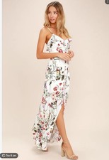 Lulus Bloom On White Multi Floral Sleeveless Maxi Dress XL picture