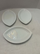 Set of 3 Pier 1 Tasting Party White Porcelain Oval Plates 11.5” Serving picture