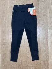 $169 retail NWT Kerrits Sit Tight Wind Pro Knee Patch Tights Black Women's Small picture