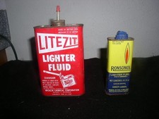 Lot of 2 Vintage Lighter Fluid Cans LITEZIT/RONSONOL picture