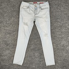 Guess Sienna Curvy Skinny Jeans Womens 29 Light Wash Mid Rise Distressed Denim picture