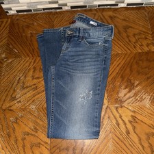 Arizona Jean Co Slim Boot Mid Rise Distressed Whiskered Denim Jeans 9 picture