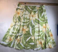 Large Vintage 80’s Kauaiana Hawaii Womens Floral Skirt tropical 100% Rayon X-504 picture
