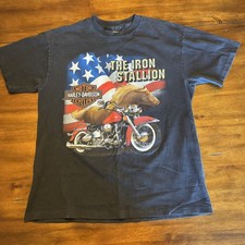 Vintage 1992 Harley Davidson Iron Stallion Single Stitch Shirt Santa Ana Cali picture