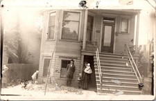 Damaged House Damaged Window Racial Violence RPPC Real Photo Postcard TPR27 picture