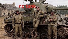 1/35 Scale Resin Figure WwII US Sherman Crew 3 Soldiers Unpainted Model Kit Toy picture