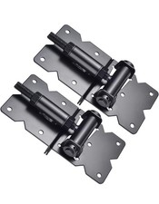 2-Pack Stainless Steel Self-Closing Gate Hinges for Vinyl & Wood Fences, Heavy  picture