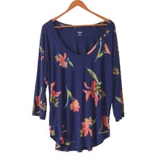 a.n.a. A New Approach, Top Crew Neck, Floral Blue - Size XXL picture