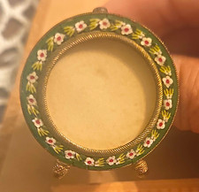Vintage Italian Style Micro Mosaic Miniature Photo Frame Floral MCM c.1960s picture