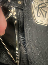 Kathy Van Zeeland Black Studded Shoulder Bag Zip Closure Inner Pockets picture