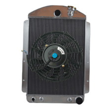 For 1937 Chevrolet Master Car V8 Conversion Chevy Config Aluminum Radiator & Fan picture