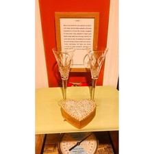 Vintage Waterford Millennium Peace Champagne Flutes – Crystal Toasting Glasses picture
