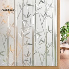 Rabbitgoo Frosted Window Privacy Film Bamboo Static Cling Film Home Decorative picture