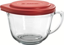 Anchor Hocking Batter Bowl, 2 Quart Glass Mixing Bowl with Red Lid picture