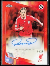 Fernando Torres 2025-26 Topps Chrome UEFA Orange Auto #9 /25 #CLA-FT Liverpool picture